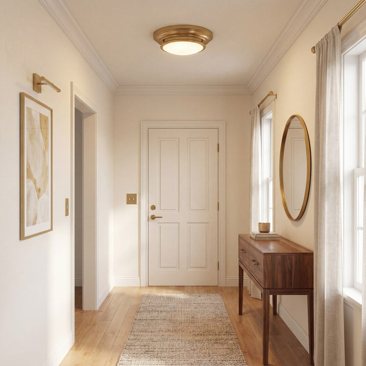 Meridian - M60063NB - Two Light Flush Mount - Natural Brass