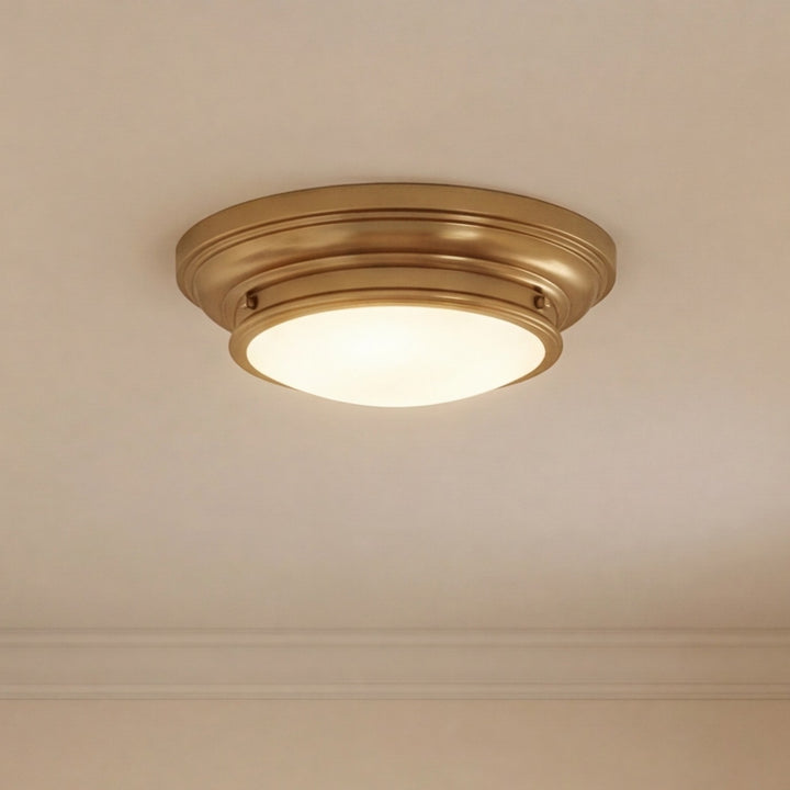 Meridian - M60063NB - Two Light Flush Mount - Natural Brass