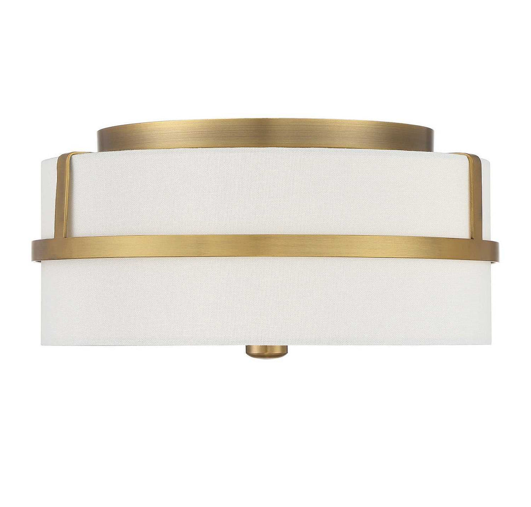 Meridian - M60065NB - Two Light Flush Mount - Natural Brass