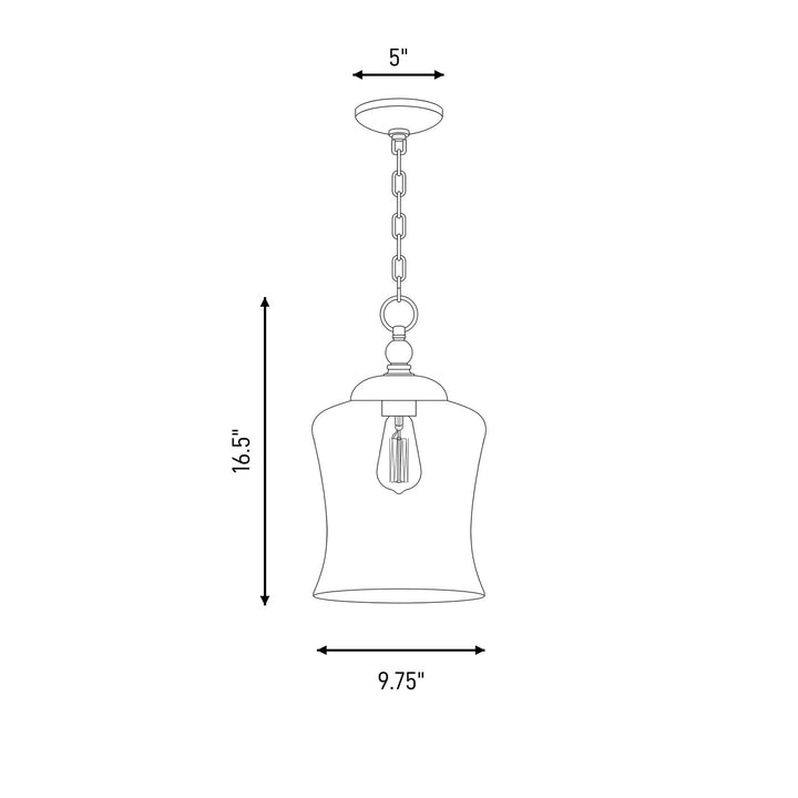 Meridian - M70019MBK - One Light Pendant - Mpend - Matte Black