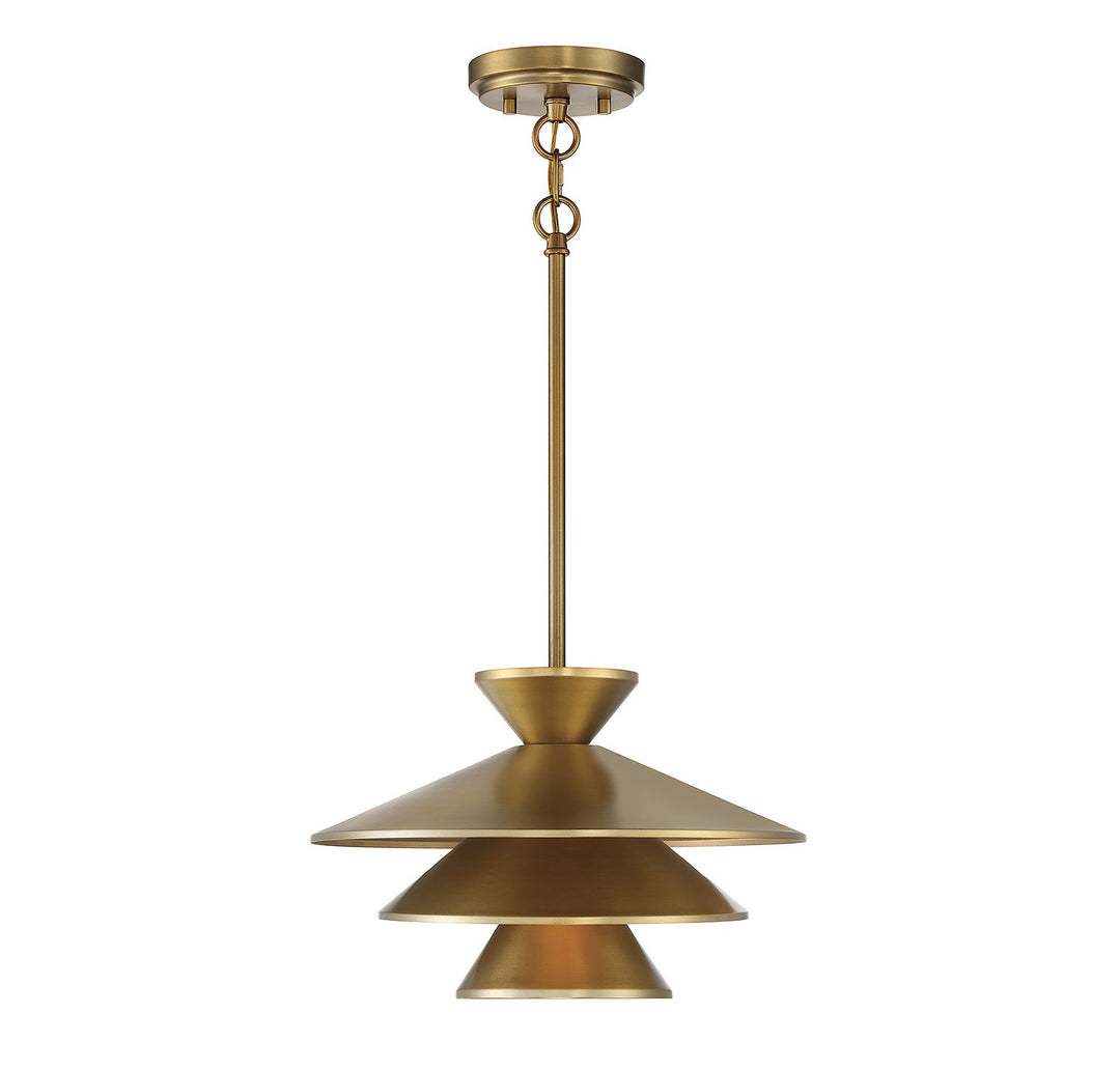 Meridian - M70096NB - One Light Pendant - Natural Brass