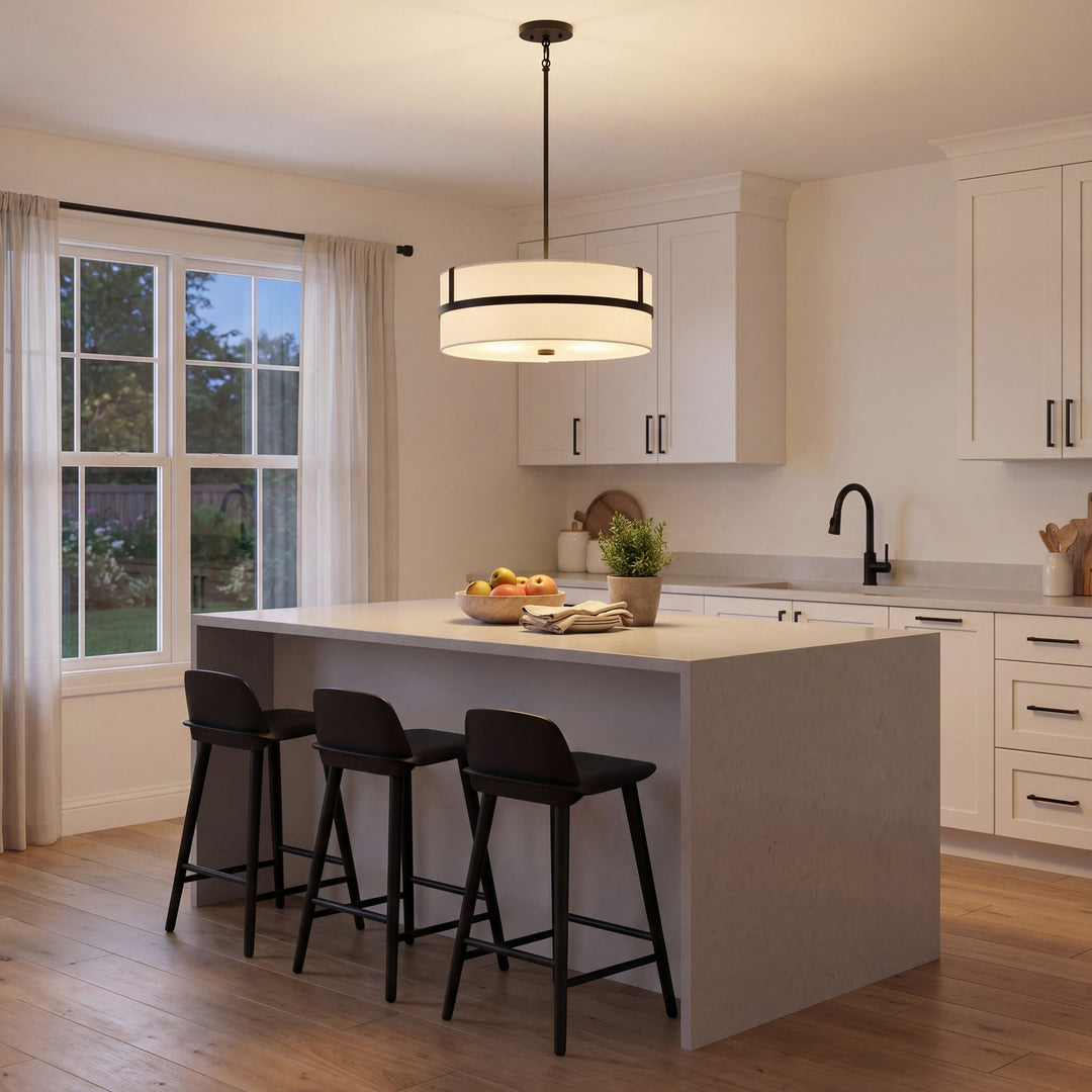 Meridian - M70102MBK - Four Light Pendant - Matte Black