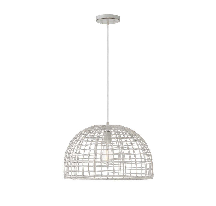 Meridian - M70105WR - One Light Pendant - White Rattan with a White Socket