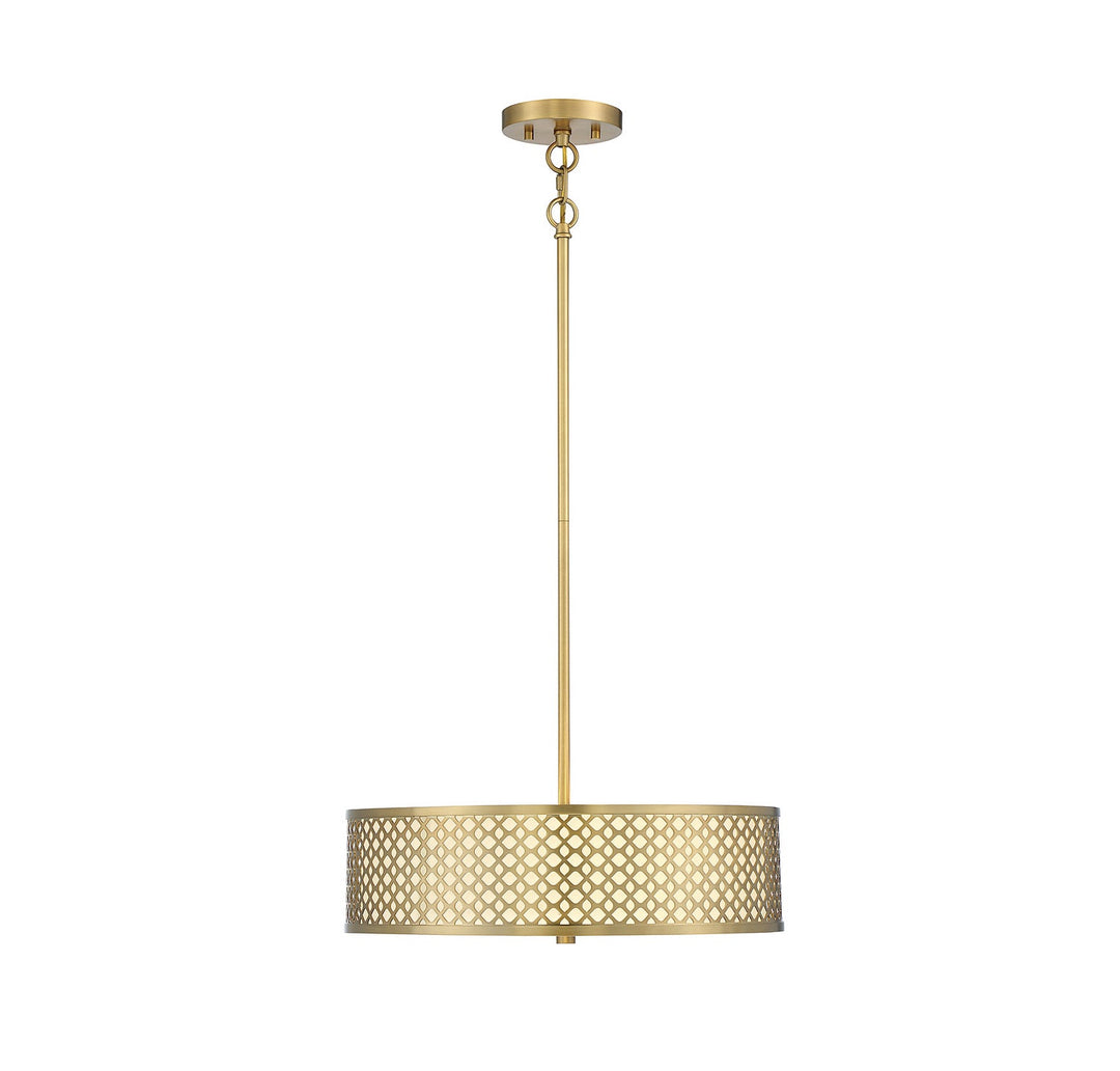 Meridian - M70108NB - Three Light Pendant - Natural Brass