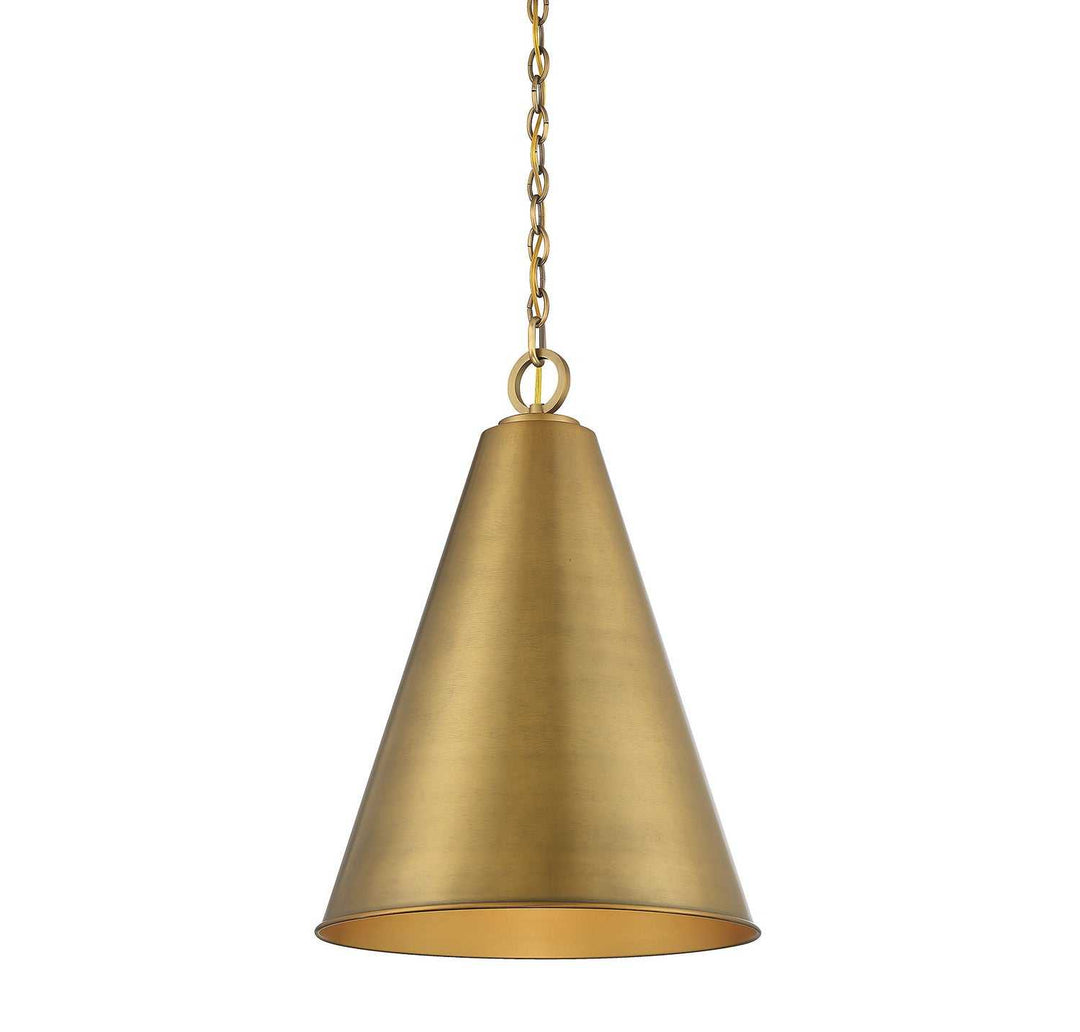 Meridian - M70112NB - One Light Pendant - Natural Brass