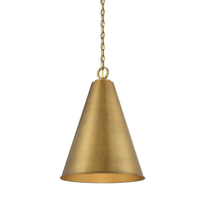 Meridian - M70112NB - One Light Pendant - Natural Brass
