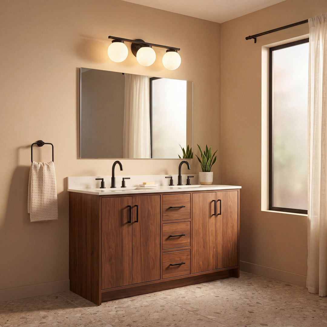 Meridian - M80023MBK - Three Light Bathroom Vanity - Matte Black