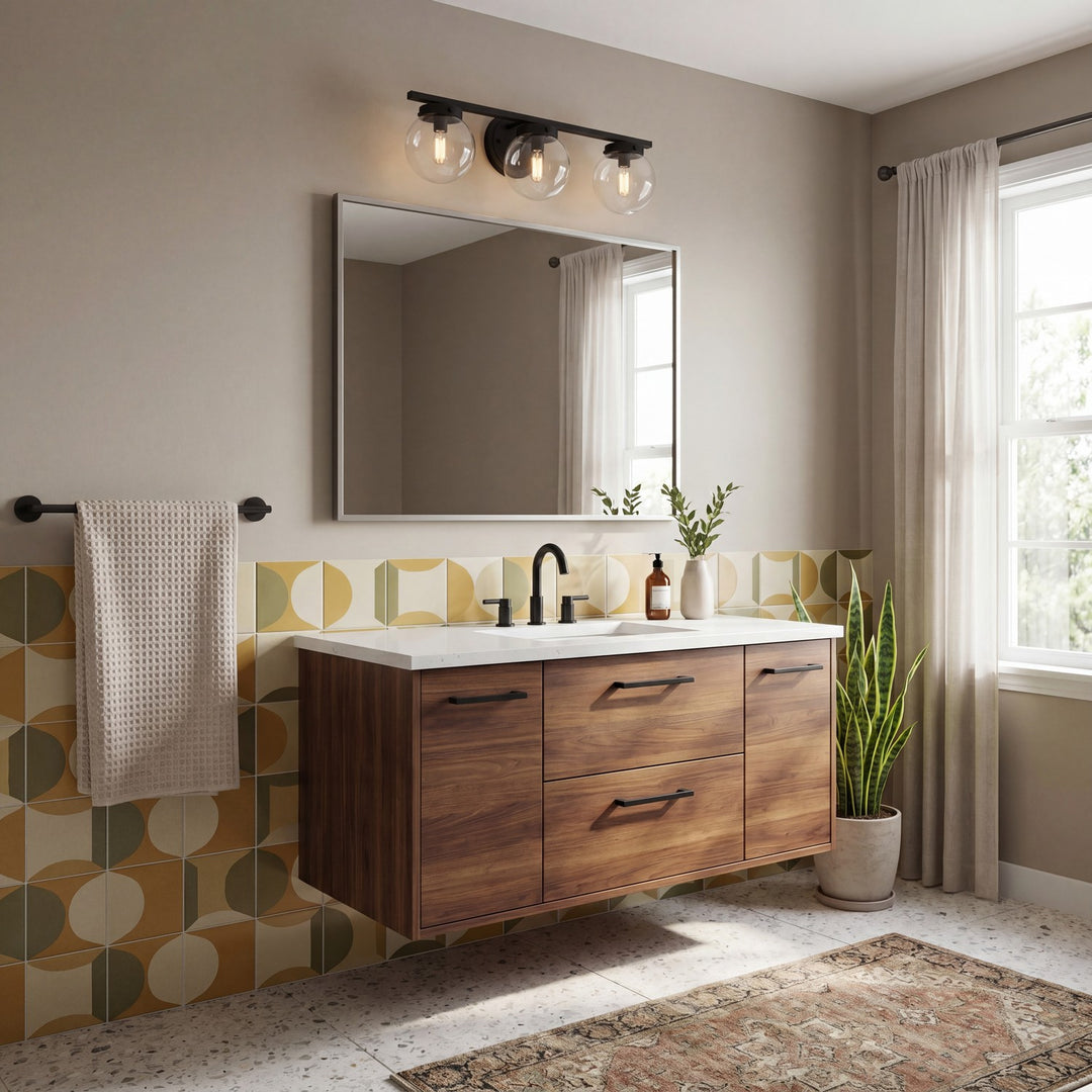 Meridian - M80024MBK - Three Light Bathroom Vanity - Matte Black
