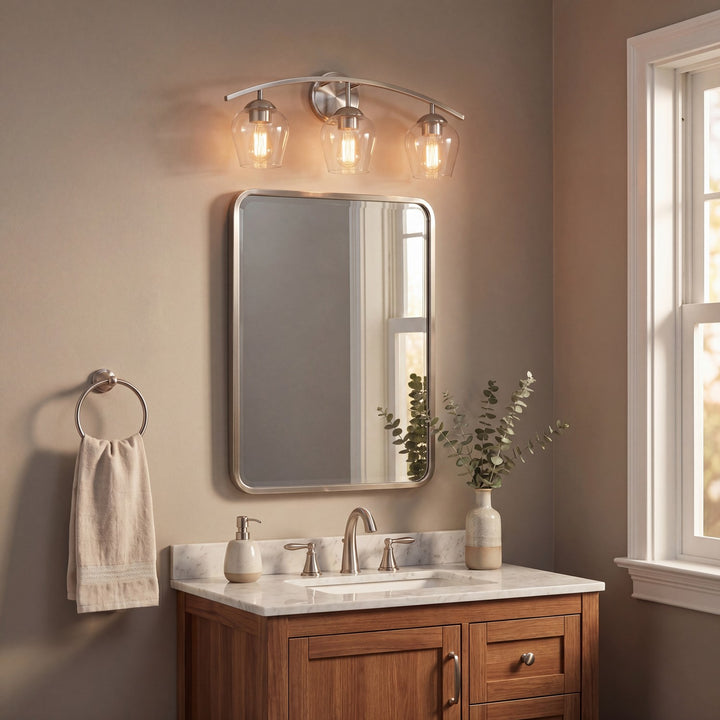 Meridian - M80032BN - Three Light Bathroom Vanity - Mbath - Brushed Nickel