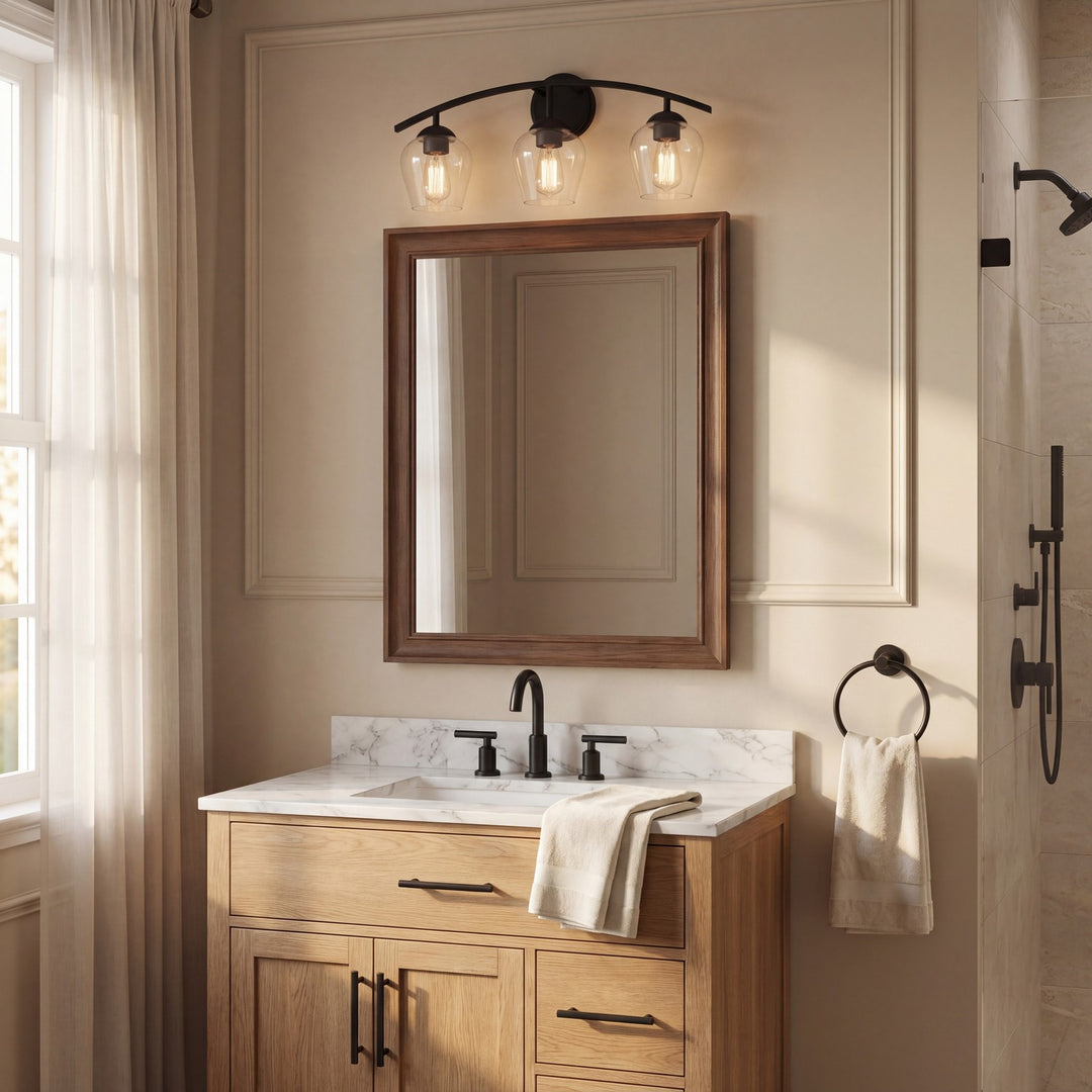 Meridian - M80032MBK - Three Light Bathroom Vanity - Mbath - Matte Black