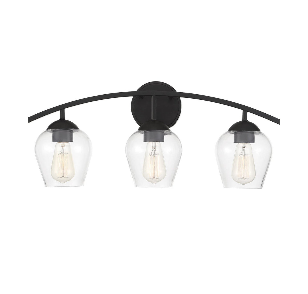 Meridian - M80032MBK - Three Light Bathroom Vanity Light - Mbath - Matte Black
