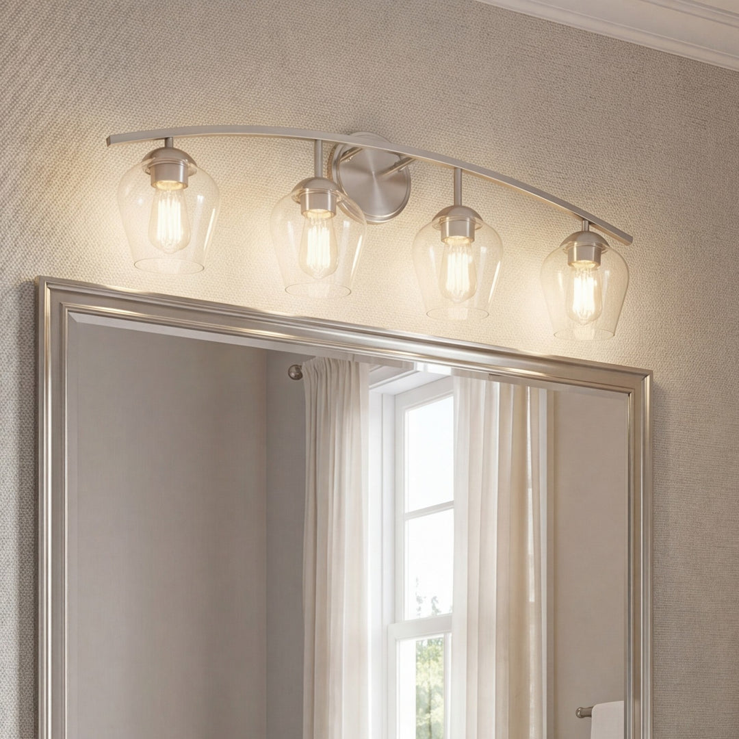 Meridian - M80033BN - Four Light Bathroom Vanity - Mbath - Brushed Nickel