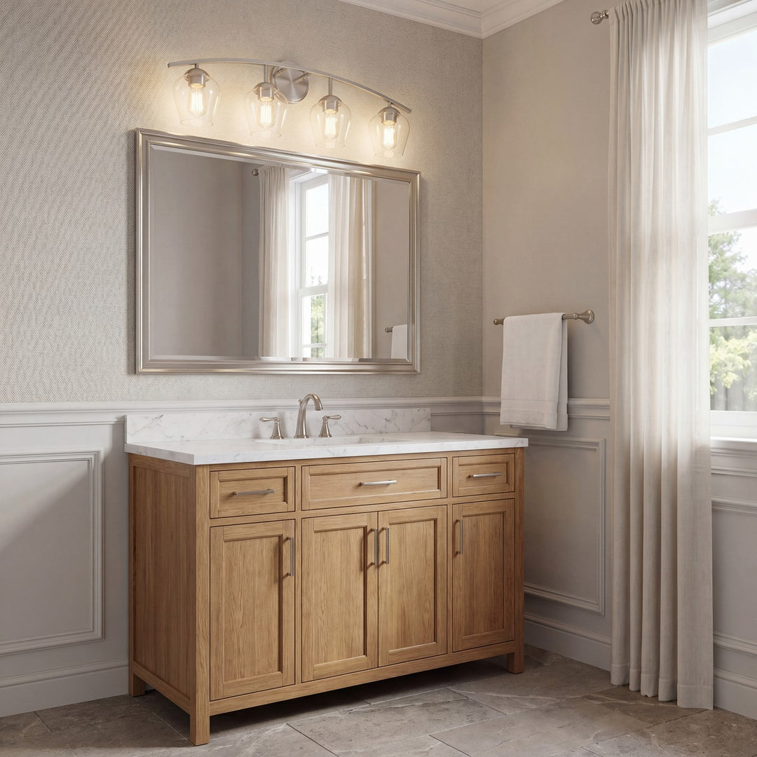 Meridian - M80033BN - Four Light Bathroom Vanity - Mbath - Brushed Nickel