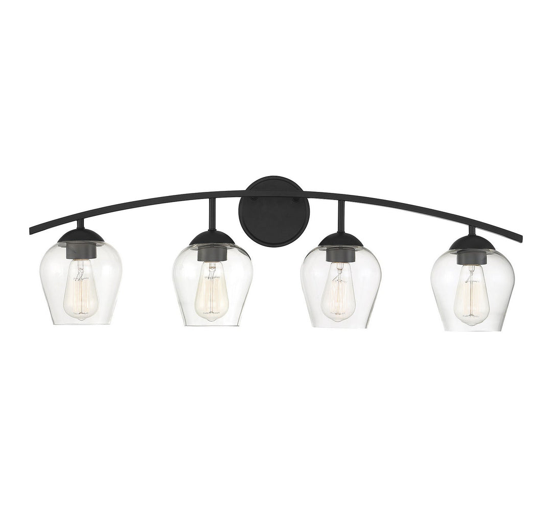 Meridian - M80033MBK - Four Light Bathroom Vanity Light - Mbath - Matte Black