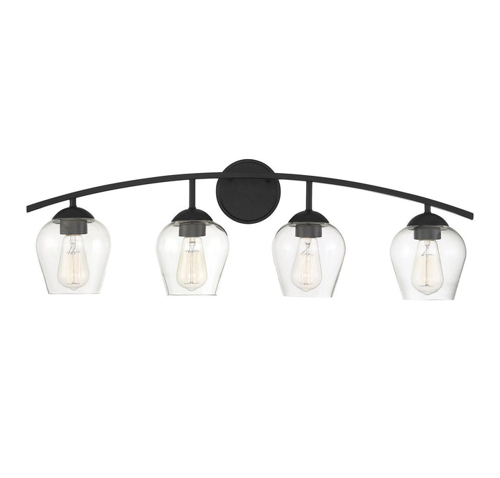 Meridian - M80033MBK - Four Light Bathroom Vanity Light - Mbath - Matte Black