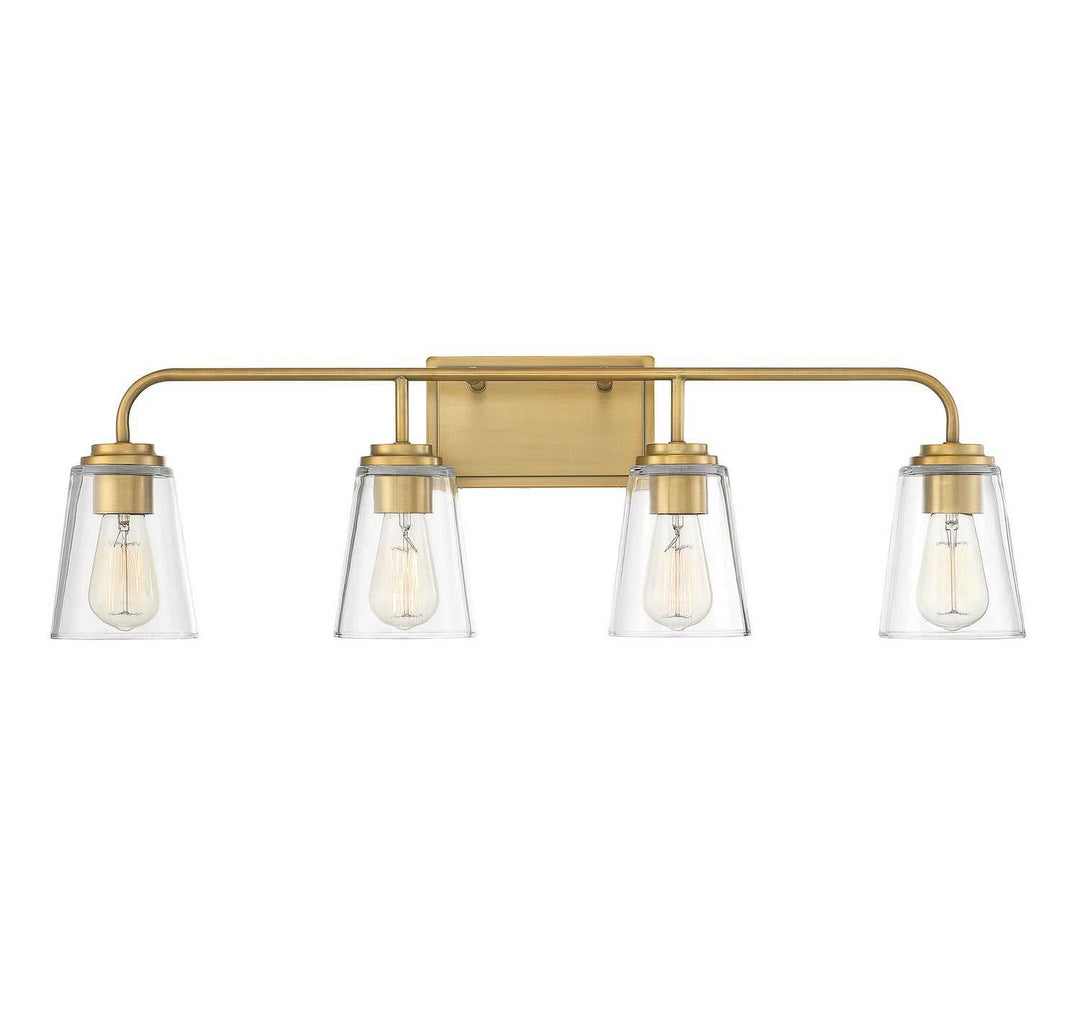 Meridian - M80045NB - Four Light Bathroom Vanity Light - Mbath - Natural Brass