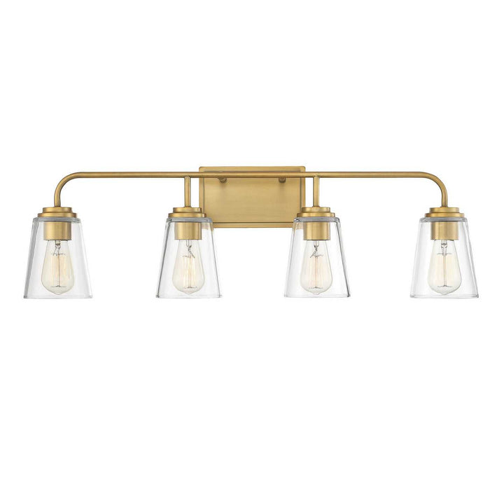 Meridian - M80045NB - Four Light Bathroom Vanity Light - Mbath - Natural Brass