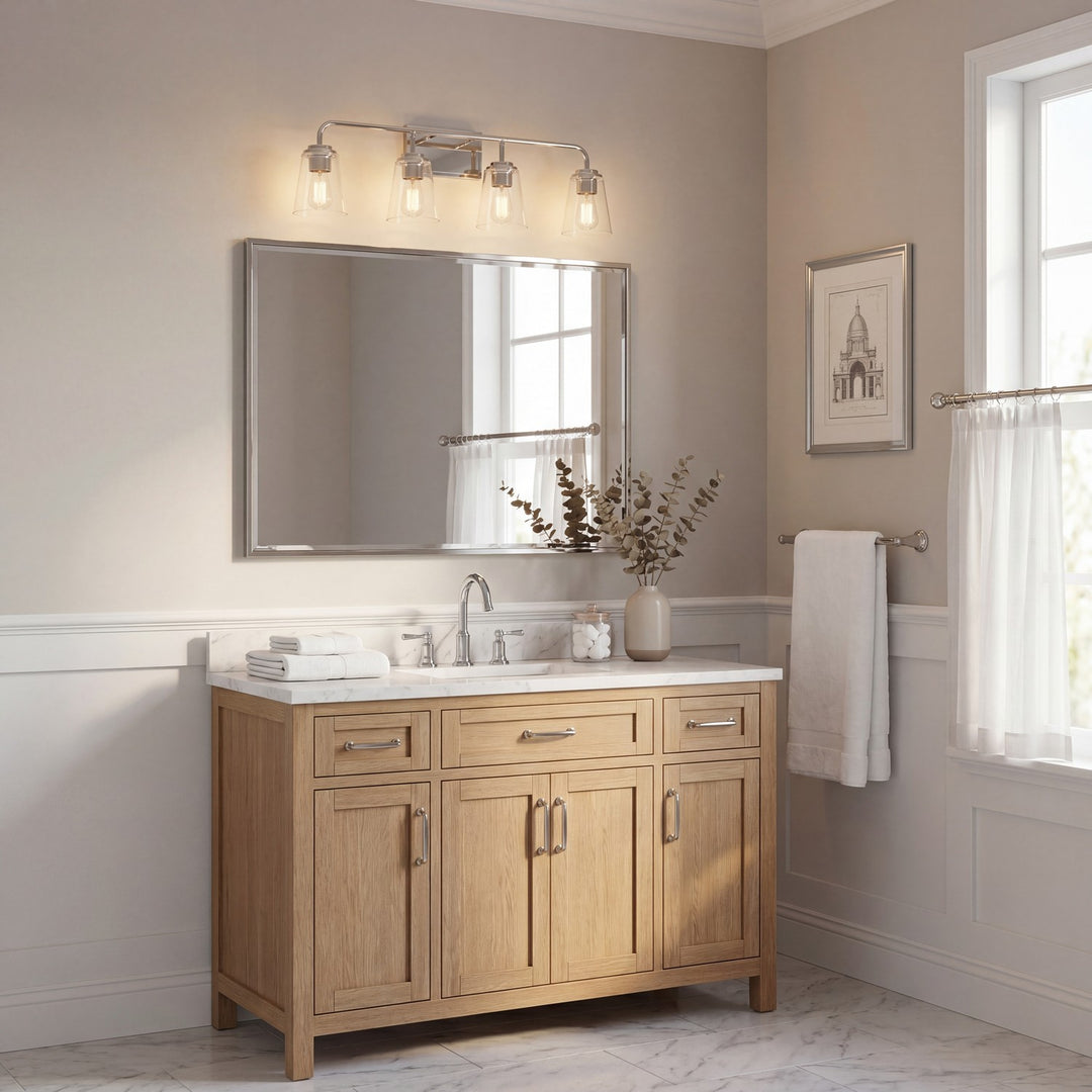 Meridian - M80045PN - Four Light Bathroom Vanity - Mbath - Polished Nickel