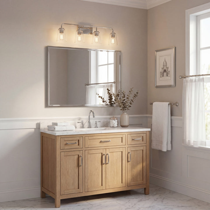 Meridian - M80045PN - Four Light Bathroom Vanity - Mbath - Polished Nickel