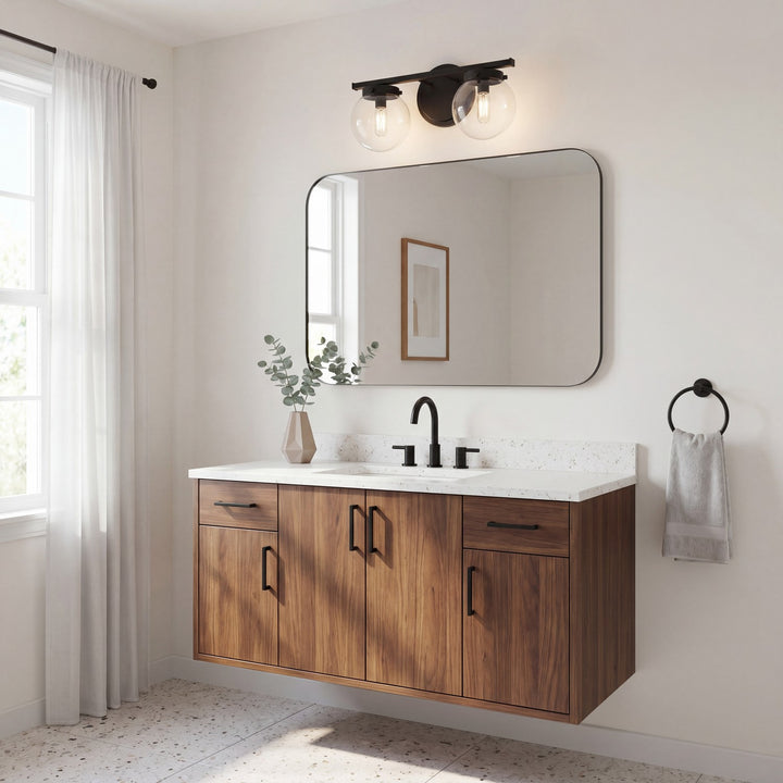 Meridian - M80046MBK - Two Light Bathroom Vanity - Matte Black
