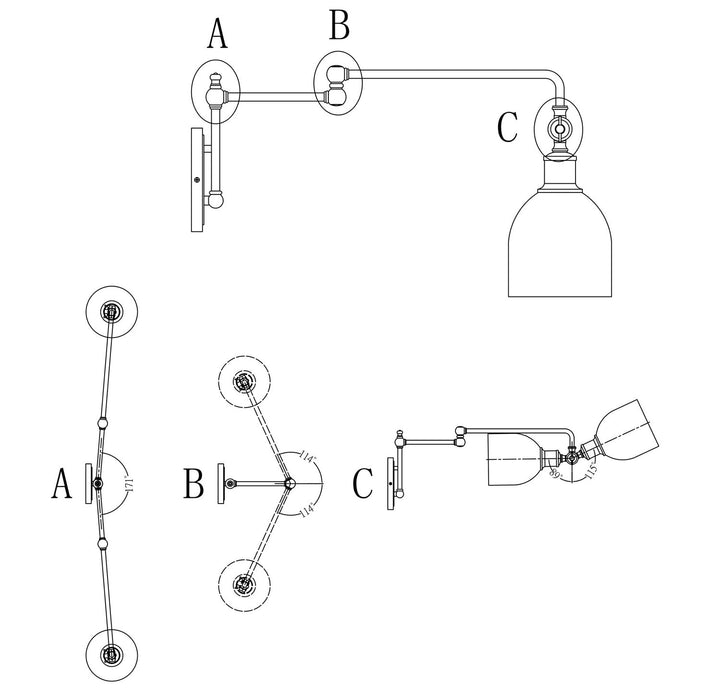 Meridian - M90019NB - One Light Wall Sconce - Natural Brass
