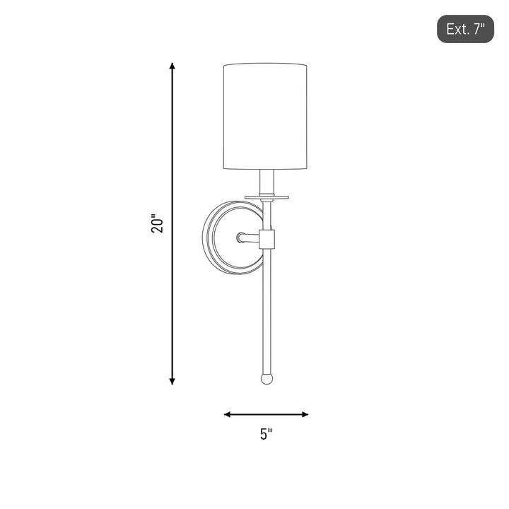 Meridian - M90057PN - One Light Wall Sconce - Polished Nickel