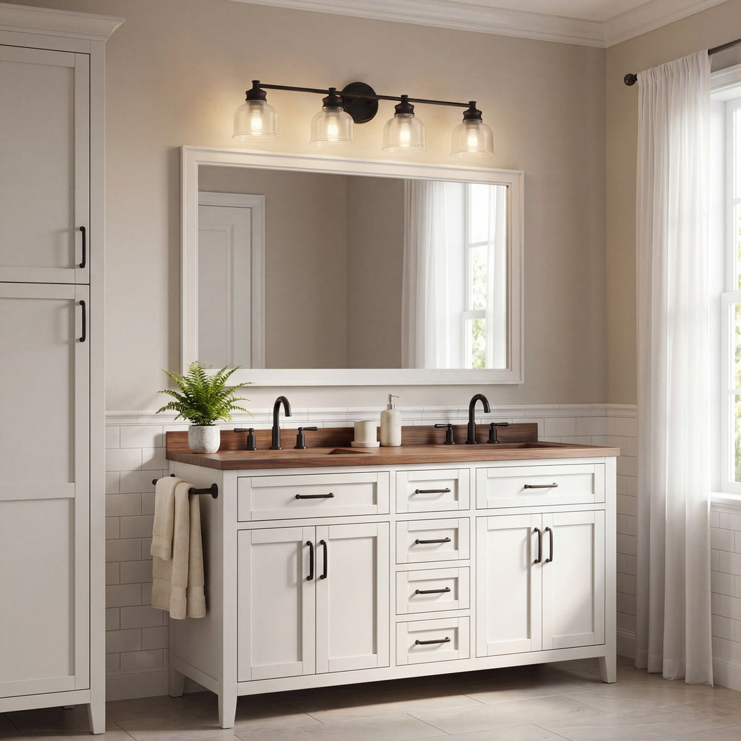 Meridian - M80036MBK - Four Light Bathroom Vanity - Mbath - Matte Black
