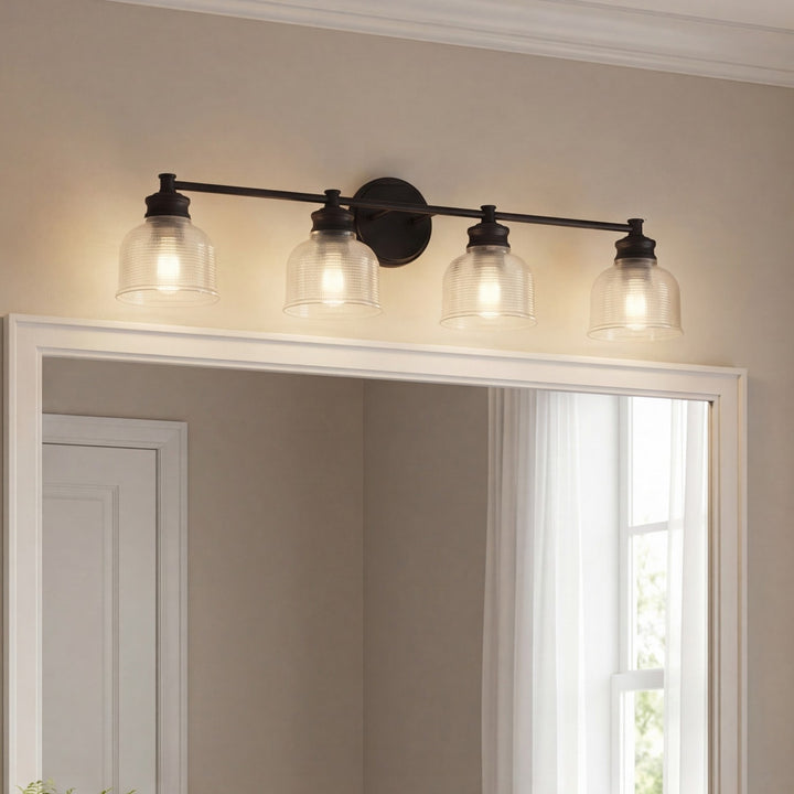Meridian - M80036MBK - Four Light Bathroom Vanity - Mbath - Matte Black