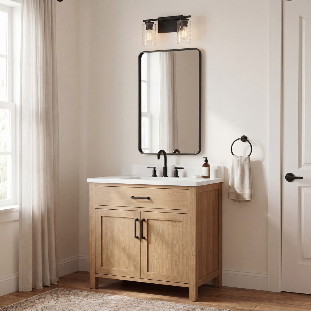 Meridian - M80037MBK - Two Light Bathroom Vanity - Mbath - Matte Black