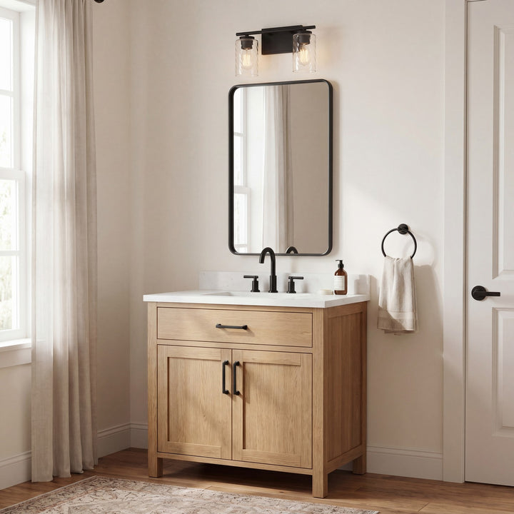 Meridian - M80037MBK - Two Light Bathroom Vanity - Mbath - Matte Black