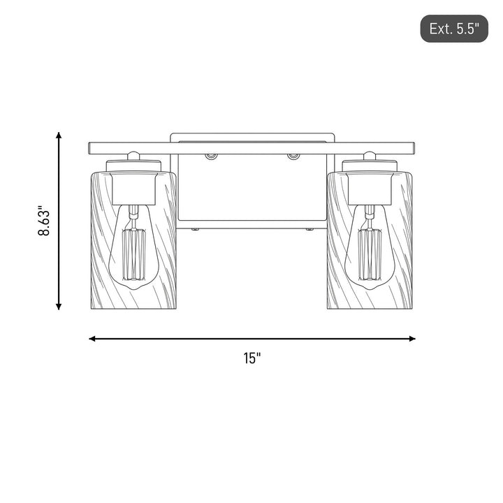 Meridian - M80037MBK - Two Light Bathroom Vanity - Mbath - Matte Black