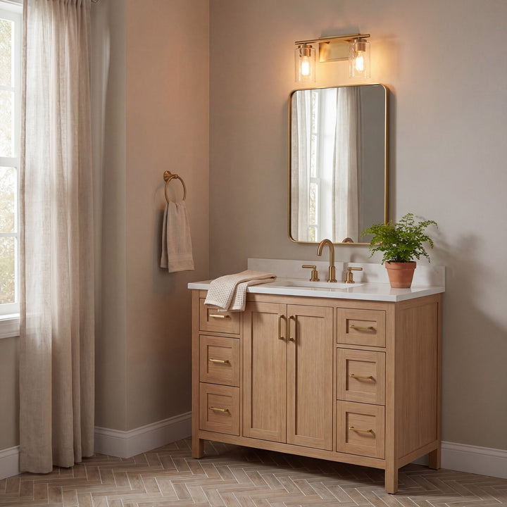 Meridian - M80037NB - Two Light Bathroom Vanity - Mbath - Natural Brass