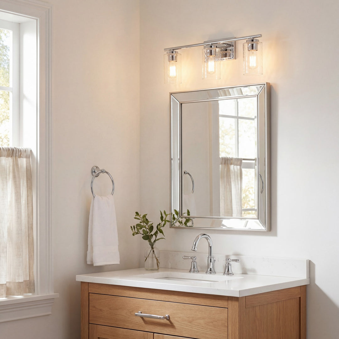 Meridian - M80038CH - Three Light Bathroom Vanity - Mbath - Chrome
