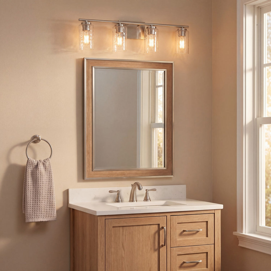 Meridian - M80039BN - Four Light Bathroom Vanity - Mbath - Brushed Nickel