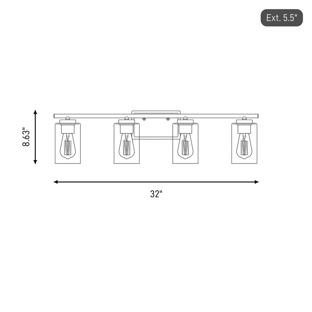 Meridian - M80039CH - Four Light Bathroom Vanity - Mbath - Chrome