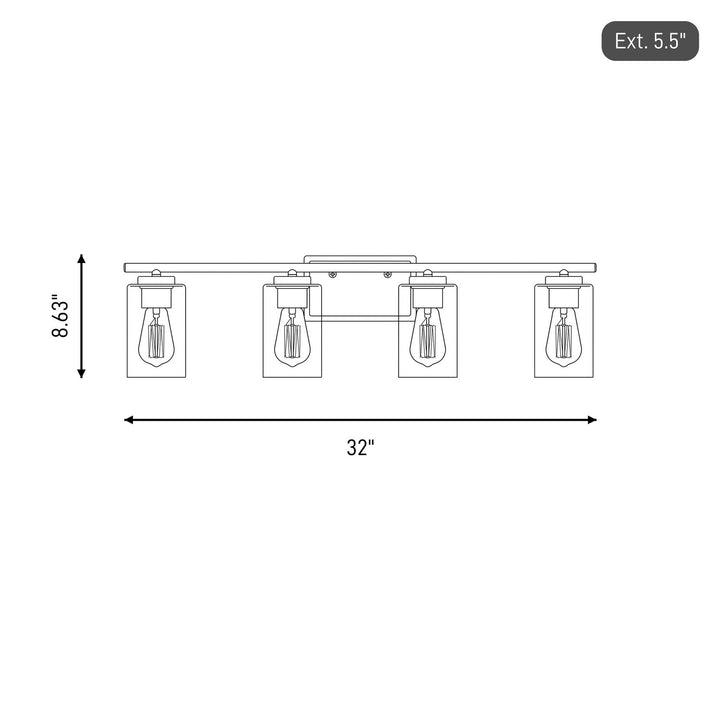 Meridian - M80039CH - Four Light Bathroom Vanity - Mbath - Chrome