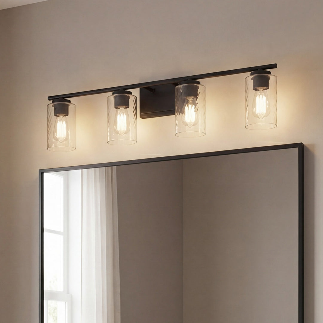 Meridian - M80039MBK - Four Light Bathroom Vanity - Mbath - Matte Black