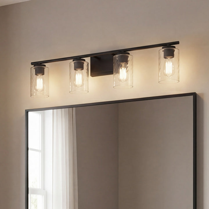 Meridian - M80039MBK - Four Light Bathroom Vanity - Mbath - Matte Black
