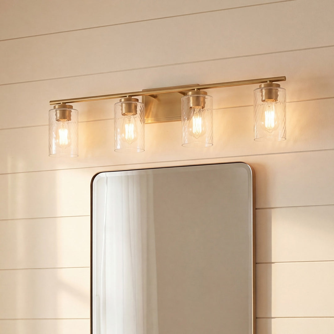Meridian - M80039NB - Four Light Bathroom Vanity - Mbath - Natural Brass