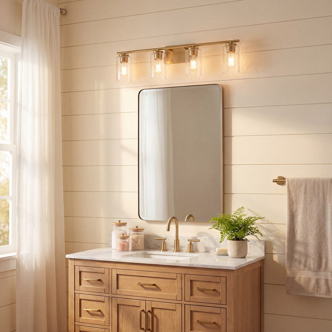 Meridian - M80039NB - Four Light Bathroom Vanity - Mbath - Natural Brass
