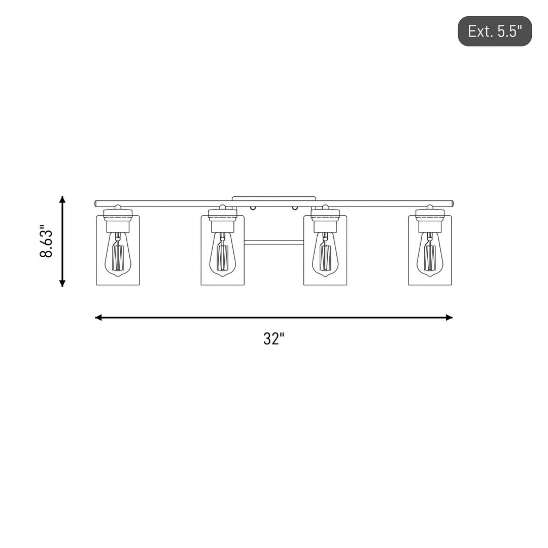 Meridian - M80039NB - Four Light Bathroom Vanity - Mbath - Natural Brass