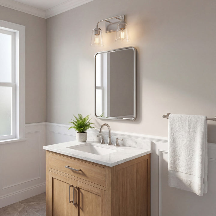 Meridian - M80043BN - Two Light Bathroom Vanity - Mbath - Brushed Nickel