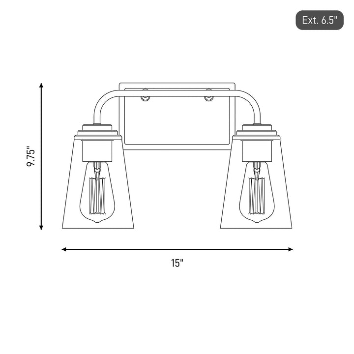 Meridian - M80043BN - Two Light Bathroom Vanity - Mbath - Brushed Nickel