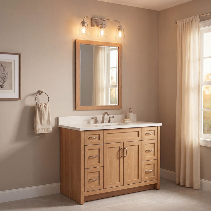 Meridian - M80044BN - Three Light Bathroom Vanity - Mbath - Brushed Nickel