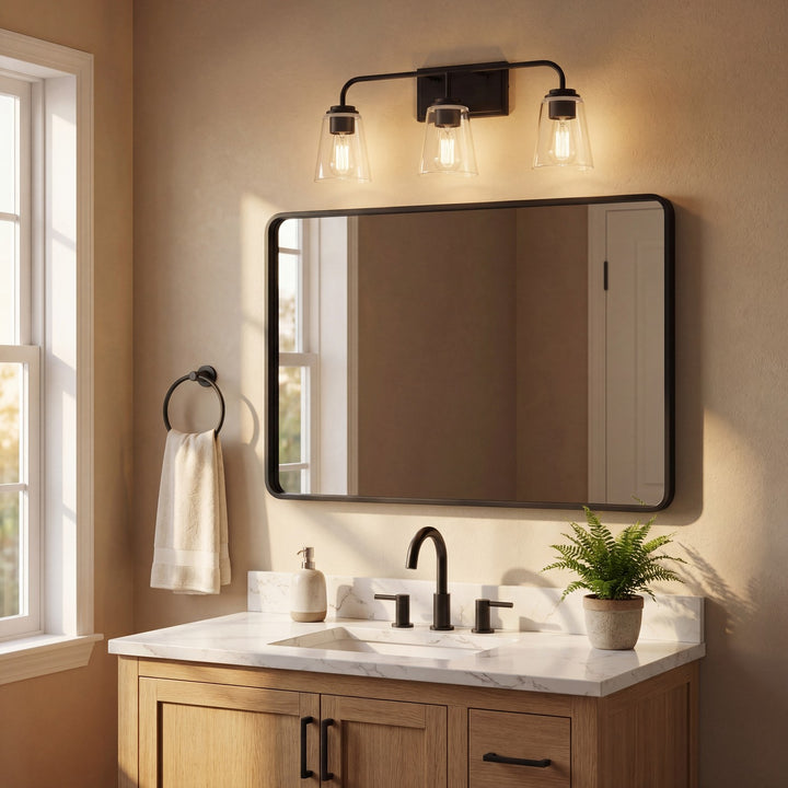 Meridian - M80044MBK - Three Light Bathroom Vanity - Mbath - Matte Black