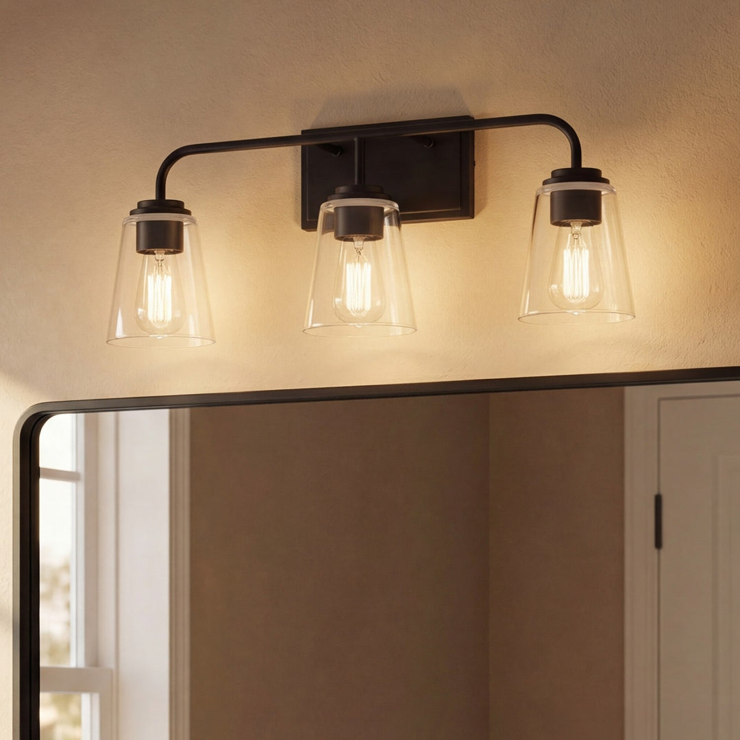 Meridian - M80044MBK - Three Light Bathroom Vanity - Mbath - Matte Black