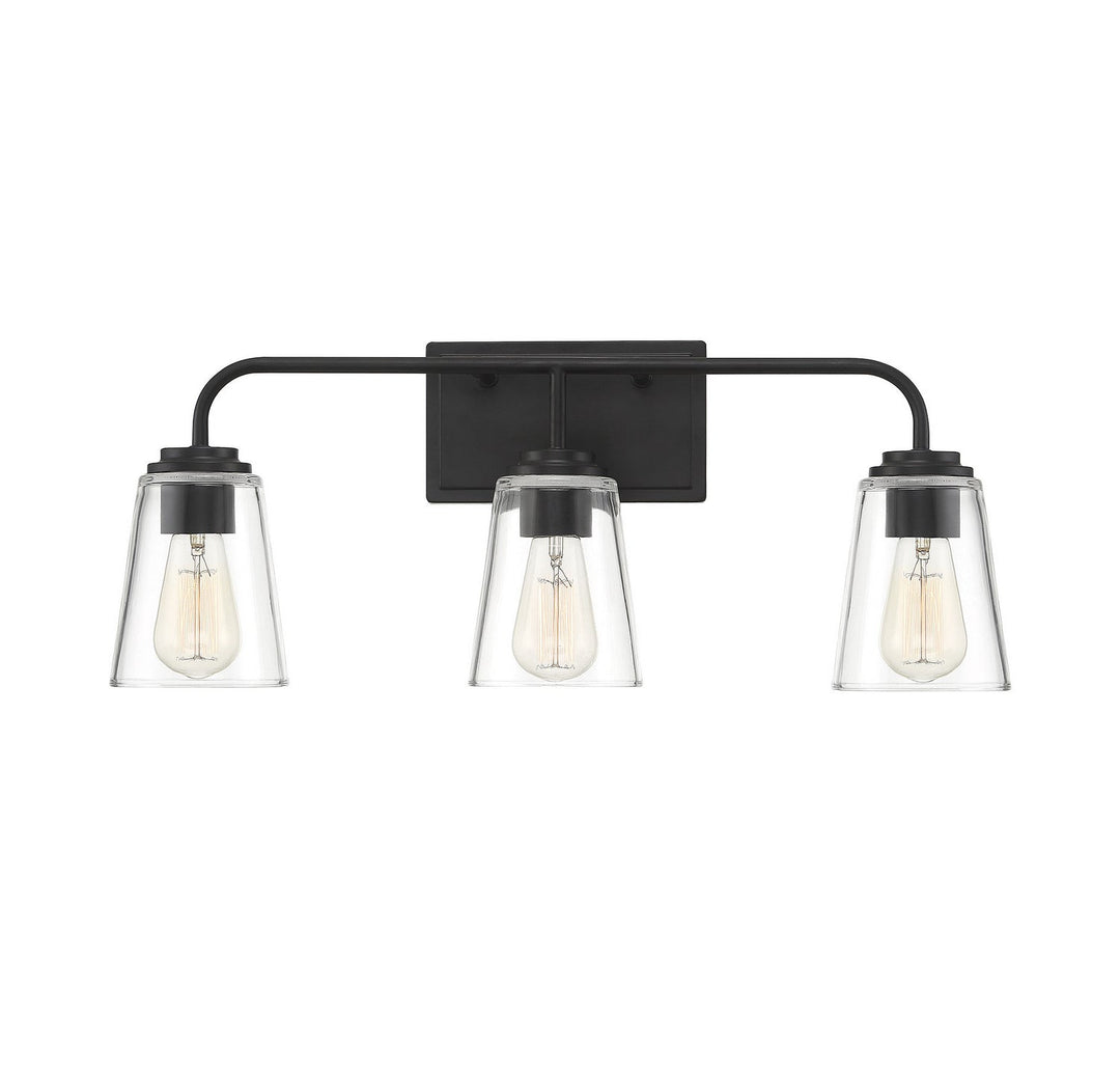 Meridian - M80044MBK - Three Light Bathroom Vanity Light - Mbath - Matte Black