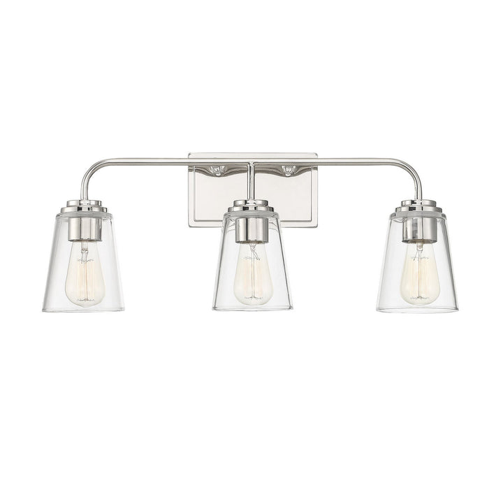 Meridian - M80044PN - Three Light Bathroom Vanity Light - Mbath - Polished Nickel