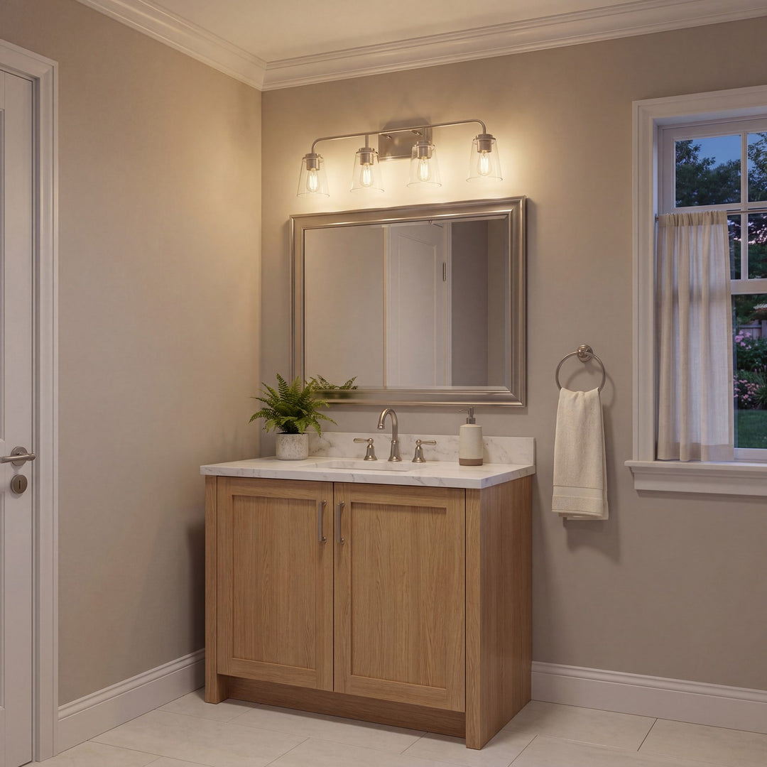 Meridian - M80045BN - Four Light Bathroom Vanity - Mbath - Brushed Nickel