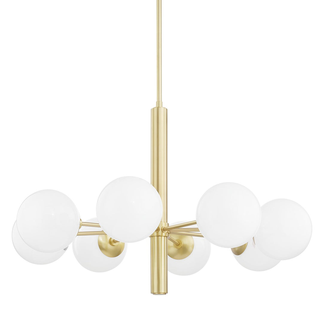 Stella Eight Light Chandelier in Aged Brass - available from The Lighting Shoppe, trusted by Canadian homeowners